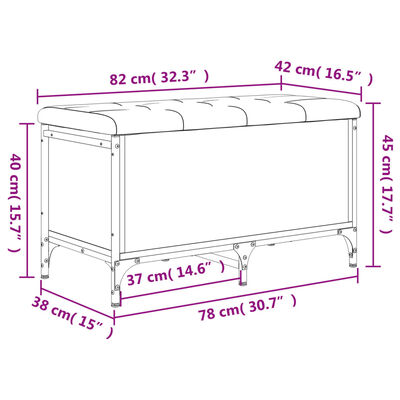 vidaXL Παγκάκι Αποθήκευσης Sonoma Δρυς 82x42x45 εκ. Επεξεργασμένο Ξύλο