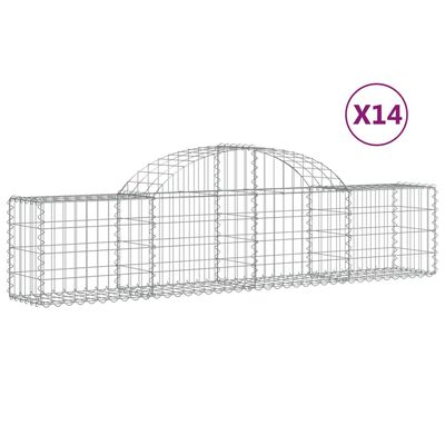 vidaXL Συρματοκιβώτια Τοξωτά 14 τεμ. 200x30x40/60 εκ. Γαλβαν. Ατσάλι