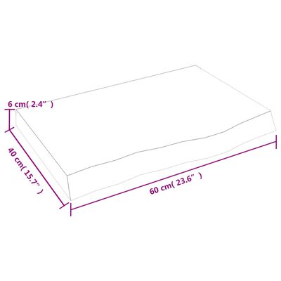 vidaXL Ράφι Τοίχου Ανοιχτό Καφέ 60x40x(2-6)εκ. Επεξ. Μασίφ Ξύλο Δρυός