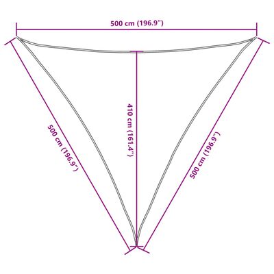 vidaXL Πανί Σκίασης Τρίγωνο Κρεμ 5 x 5 x 5 μ. από Ύφασμα Oxford