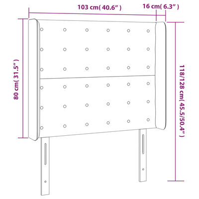 vidaXL Κεφαλάρι με Πτερύγια Ροζ 103x16x118/128 εκ.Βελούδινο