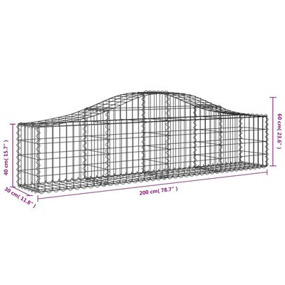 vidaXL Συρματοκιβώτια Τοξωτά 13 τεμ. 200x30x40/60 εκ. Γαλβαν. Ατσάλι