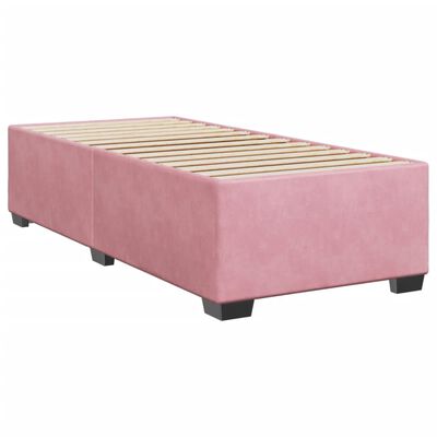 vidaXL Κρεβάτι Boxspring με Στρώμα Ροζ 80 x 200 εκ. Βελούδινο