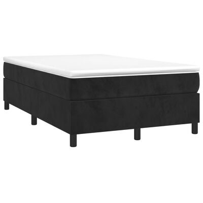 vidaXL Κρεβάτι Boxspring με Στρώμα Μαύρο 120 x 200 εκ. Βελούδινο