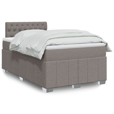 vidaXL Κρεβάτι Boxspring με Στρώμα Taupe 120x200 εκ. Υφασμάτινο