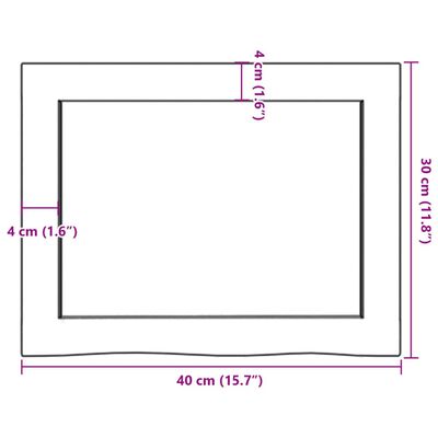 vidaXL Πάγκος Μπάνιου Αν. Καφέ 40x30x(2-6) εκ. Επεξεργ. Μασίφ Ξύλο