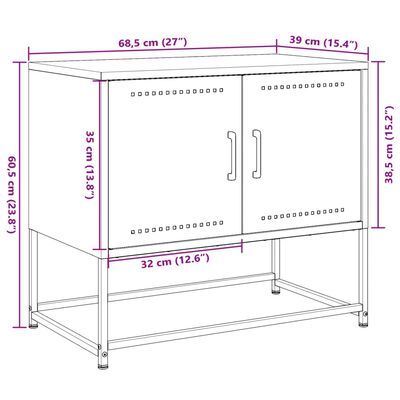 vidaXL Έπιπλο Τηλεόρασης Ανθρακί 68,5x39x60,5 εκ. από Χάλυβα