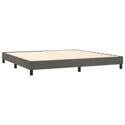 vidaXL Κρεβάτι Boxspring με Στρώμα Σκούρο Γκρι 200x200 εκ. Βελούδινο