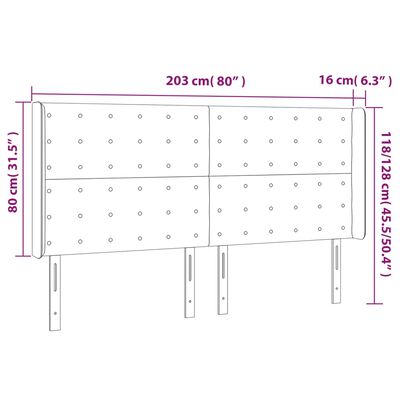 vidaXL Κεφαλάρι με Πτερύγια Λευκό 203x16x118/128 εκ. Συνθετικό Δέρμα