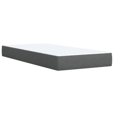 vidaXL Κρεβάτι Boxspring με Στρώμα Σκούρο Γκρι 90x190 εκ. Υφασμάτινο