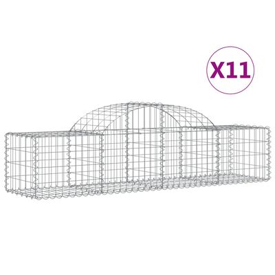 vidaXL Συρματοκιβώτια Τοξωτά 11 τεμ. 200x50x40/60 εκ. Γαλβαν. Ατσάλι