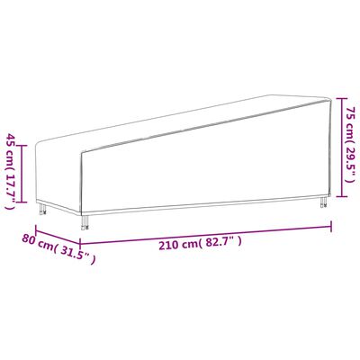 vidaXL Κάλυμμα Ξαπλώστρας Μαύρο 210x80x45/75 εκ. 420D Ύφασμα Oxford