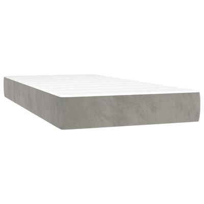 vidaXL Κρεβάτι Boxspring με Στρώμα & LED Αν.Γκρι 200x200 εκ. Βελούδινο