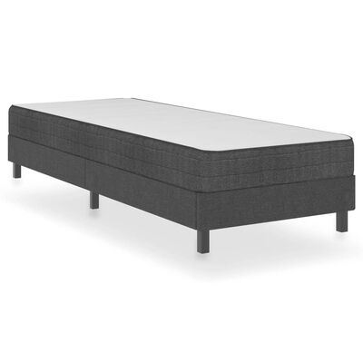 vidaXL Κρεβάτι Boxspring Σκούρο Γκρι 100 x 200 εκ. Υφασμάτινο