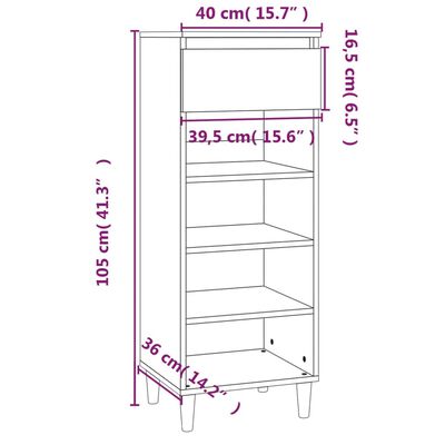 vidaXL Παπουτσοθήκη Γκρι Sonoma 40x36x105 εκ. από Επεξεργασμένο Ξύλο