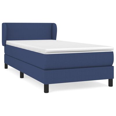 vidaXL Κρεβάτι Boxspring με Στρώμα Μπλε 80x200 εκ. Υφασμάτινο