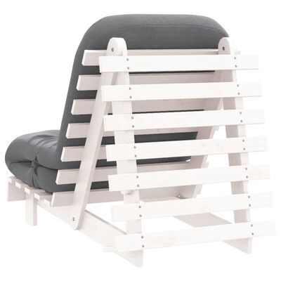 vidaXL Καναπές Κρεβάτι Futon με Στρώμα 70x206x11 εκ. Μασίφ Ξύλο Πεύκου