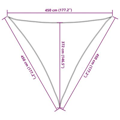 vidaXL Σκίαστρο Ιστιοπλοΐας Γκρι 4,5x4,5x4,5μ. 100% Πολυεστέρας Oxford