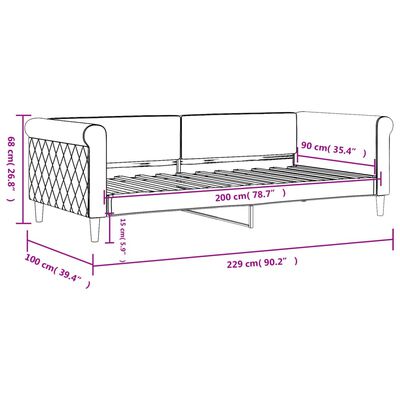 vidaXL Καναπές Κρεβάτι Σκούρο Πράσινο 90 x 200 εκ. Βελούδινος