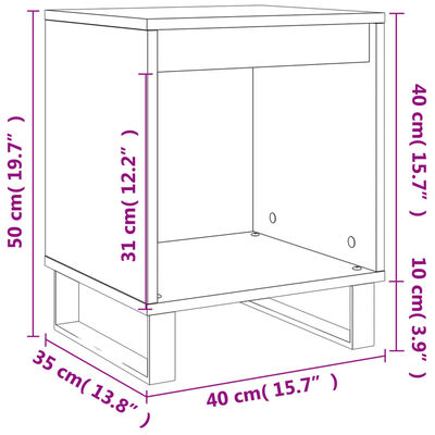 vidaXL Κομοδίνα Λευκά 2 τεμ. 40 x 35 x 50 εκ. από Επεξεργασμένο Ξύλο