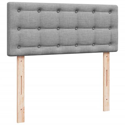 vidaXL Κρεβάτι Boxspring με Στρώμα Ανοιχτό Γκρι 120x200 εκ. Υφασμάτινο