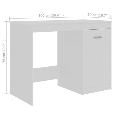 vidaXL Γραφείο Λευκό 140 x 50 x 76 εκ. από Επεξ. Ξύλο