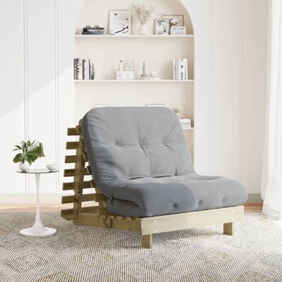 vidaXL Καναπές Κρεβάτι Futon/Στρώμα 80x206x11 Εμποτισμένο Ξύλο Πεύκου