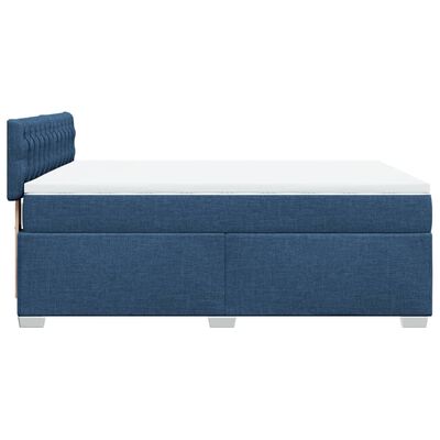 vidaXL Κρεβάτι Boxspring με Στρώμα Μπλε 160x200 εκ. Υφασμάτινο