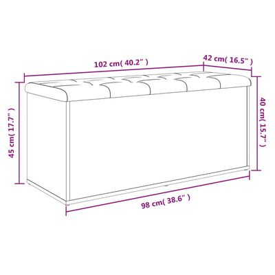 vidaXL Παγκάκι Αποθήκευσης Γκρι Sonoma 102x42x45 εκ Επεξεργασμένο Ξύλο