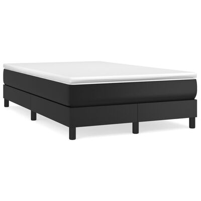 vidaXL Κρεβάτι Boxspring με Στρώμα Μαύρο 120 x 200 εκ. Συνθετικό Δέρμα