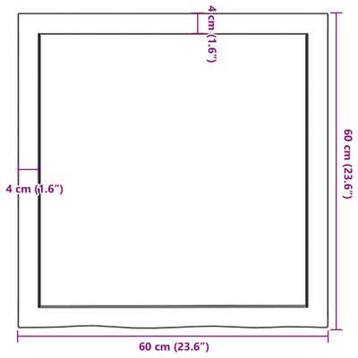 vidaXL Πάγκος Μπάνιου Αν. Καφέ 60x60x(2-4) εκ. Επεξεργ. Μασίφ Ξύλο