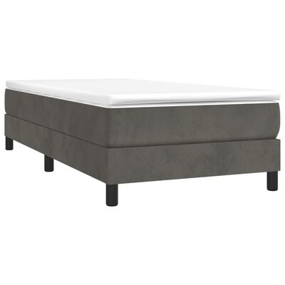 vidaXL Κρεβάτι Boxspring με Στρώμα Σκούρο Γκρι 80x200 εκ. Βελούδινο