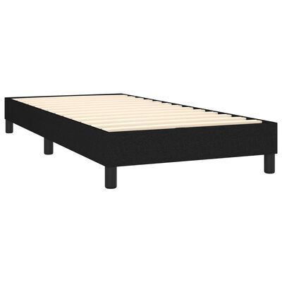 vidaXL Κρεβάτι Boxspring με Στρώμα & LED Μαύρο 90x190 εκ. Υφασμάτινο