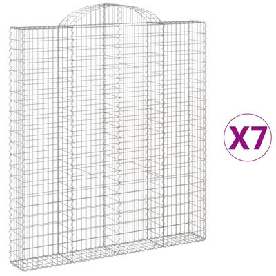 vidaXL Συρματοκιβώτια Τοξωτά 7 τεμ. 200x30x220/240 εκ. Γαλβαν. Ατσάλι