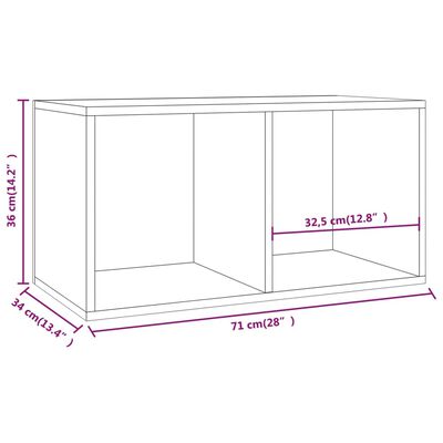 vidaXL Έπιπλο Δίσκων Βινυλίου Γυαλ. Λευκό 71x34x36 εκ. Επεξεργ. Ξύλο