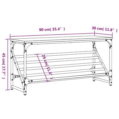 vidaXL Παπουτσοθήκη Sonoma Δρυς 90 x 30 x 45 εκ. Επεξεργασμένο Ξύλο