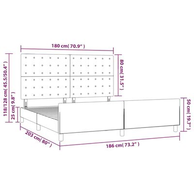 vidaXL Πλαίσιο Κρεβατιού με Κεφαλάρι Λευκό 180x200 εκ. Συνθετικό Δέρμα