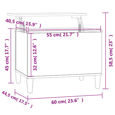 vidaXL Τραπεζάκι Σαλονιού Καπνιστή Δρυς 60x44,5x45 εκ. Επεξ. Ξύλο