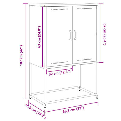 vidaXL Έπιπλο Τηλεόρασης Πράσινο Λαδί 68,5x39x60,5 εκ. από Ατσάλι