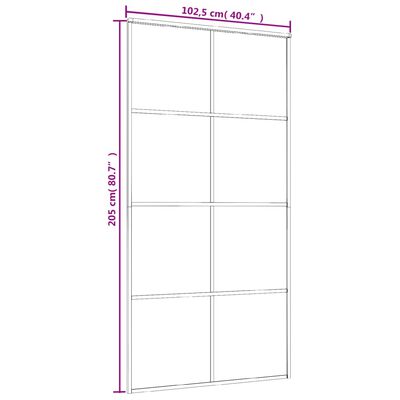 vidaXL Συρόμενη Πόρτα Μαύρη 102,5 x 205 εκ. από Γυαλί ESG & Αλουμίνιο