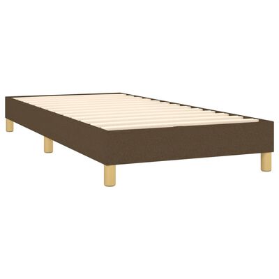 vidaXL Κρεβάτι Boxspring με Στρώμα Σκούρο Καφέ 100x200 εκ. Υφασμάτινο