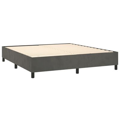 vidaXL Κρεβάτι Boxspring με Στρώμα Σκούρο Γκρι 160x200 εκ. Βελούδινο