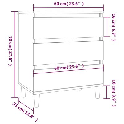 vidaXL Ντουλάπι Γυαλιστερό Λευκό 60x35x70 εκ. από Επεξεργασμένο Ξύλο