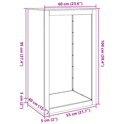 vidaXL Ράφι Καυσόξυλων Λευκό 60x40x100 εκ. Ατσάλινο