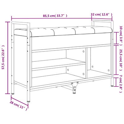 vidaXL Παπουτσοθήκη Sonoma Δρυς 85,5x32x57,5εκ. από Επεξεργασμένο Ξύλο