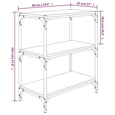 vidaXL Βιβλιοθήκη Καπνιστή Δρυς 60 x 33 x 70,5 εκ. Επεξ. Ξύλο & Ατσάλι