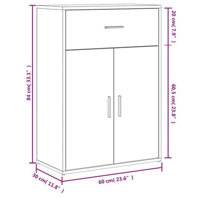 vidaXL Βοηθητικό Ντουλάπι Μαύρο 60x30x84 εκ. από Επεξεργασμένο Ξύλο