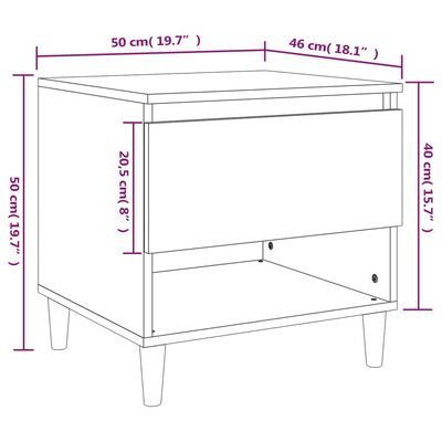 vidaXL Κομοδίνο Sonoma Δρυς 50 x 46 x 50 εκ. από Επεξεργασμένο Ξύλο