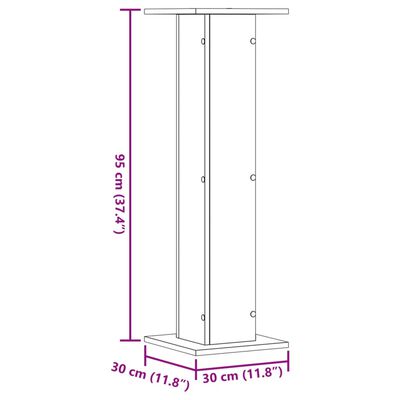 vidaXL Βάσεις Ηχείων 2 τεμ. Όψη Παλαιού Ξύλου 30x30x95 εκ. Επεξ. Ξύλο