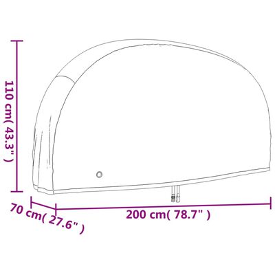 vidaXL Κάλυμμα Ποδηλάτου 200 x 70 x 110 εκ. 190T Oxford